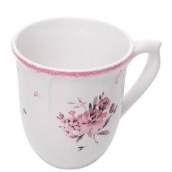 Caneca 330ml Florescer Rosa Cerâmica